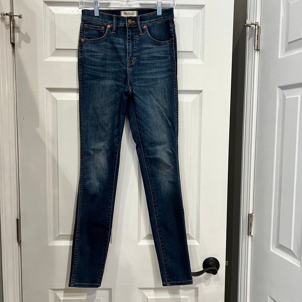 Madewell Skinny Jeans Cotton Tencel Blend 10 High-Rise Dark Wash 25T Classic